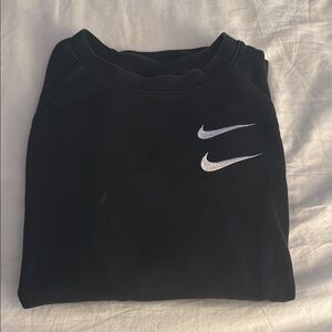 Nike Black Pullover with Dual White Swooshes
